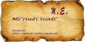 Mártonfi Enikő névjegykártya